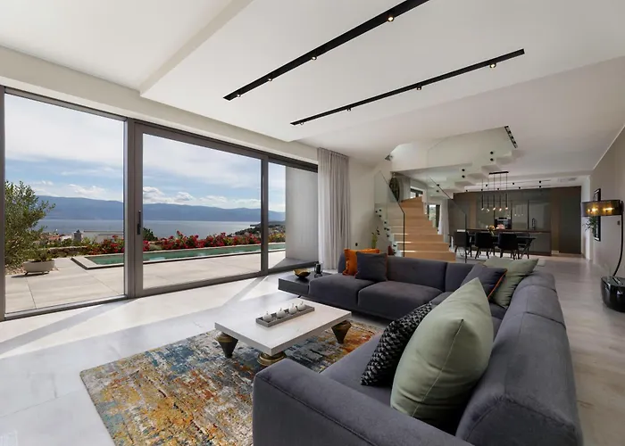 Panoramica With Heated Pool And Sauna Villa Vrbnik