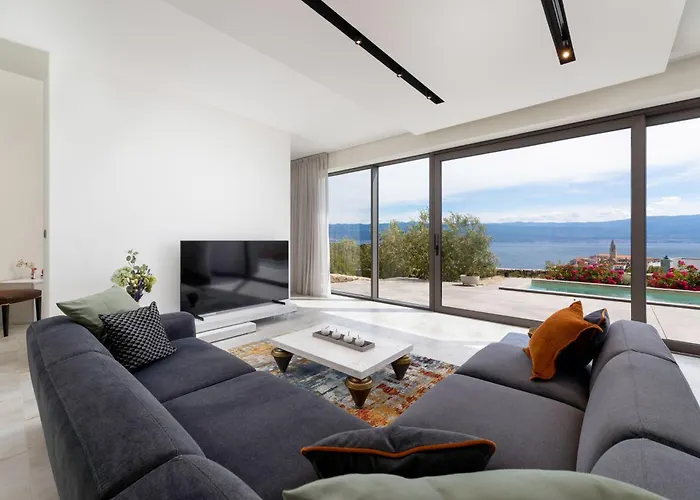 Panoramica With Heated Pool And Sauna Vrbnik